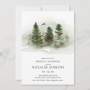 Invitation Elégant arbre à pin forestier Bridal Showboat Invi