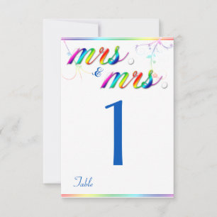 Invitation Elégant arc-en-ciel Floral Gay Mariage Numéro de t