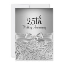 Élégant arc floral en argent 25e anniversaire