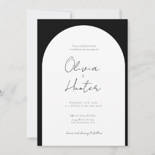 Invitation Élégant Arc noir et blanc Mariage
