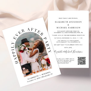 Invitation Elégant Arc Photo QR Code Mariage Réception