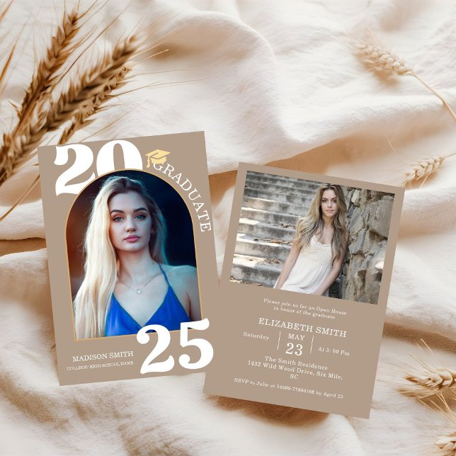 Invitation Élégant Arch Photo College Lycée Diplôme (Créateur téléchargé)