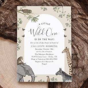 Invitation Elégant Arch Safari Animaux Baby shower Vintage