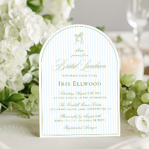 Invitation Élégant Arche Vert Sauge & Bleu pour le Lunch de M
