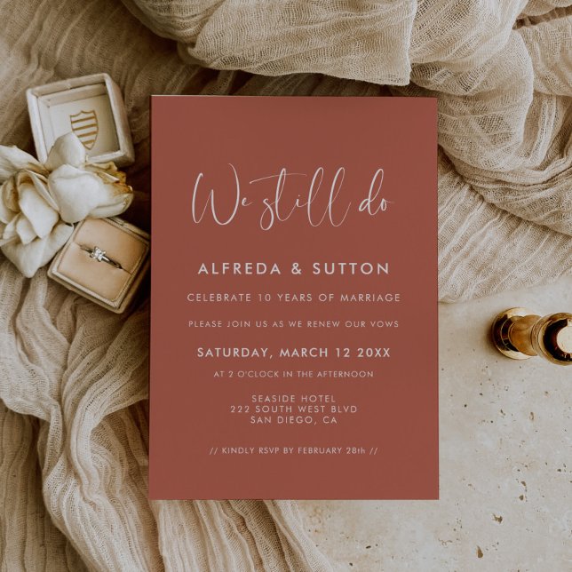 Invitation Elégant Argile Rouge Moderne Nous Faisons Encore V (Créateur téléchargé)