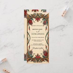 Invitation Élégant Art Nouveau Mucha Vintage Fleurs Mariage