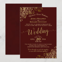 Élégant Auburn & Gold Virtual Mariage Livestream