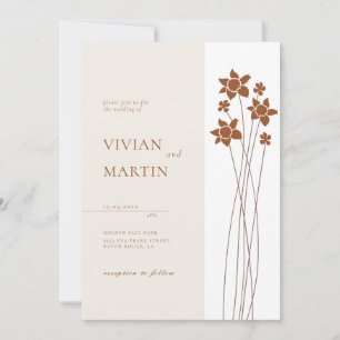Invitation Elégant Automne Deux Couleurs Côté Floral Invitati