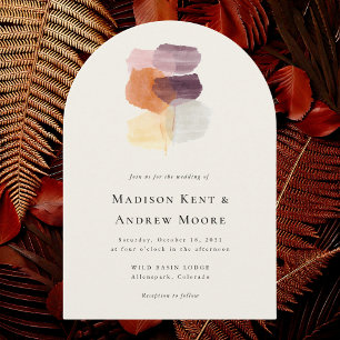 Invitation Élégant automne Feuilles d'automne moderne Mariage