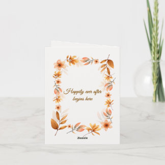 Invitation Élégant automne floral mariage aquarelle