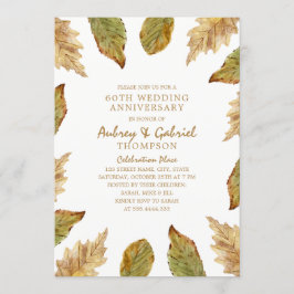 Invitation Élégant automne laisse 60e anniversaire de Mariage