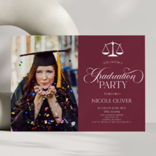 Invitation Élégant avocat Échelle personnalisée Diplôme d'ima