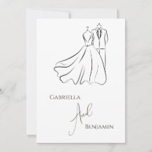 Élégant B&W Mariage Tux & Robe Mariage formel