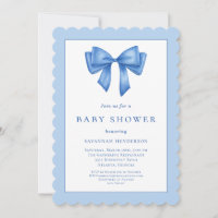 Élégant Baby shower Bleu Ruban Bow