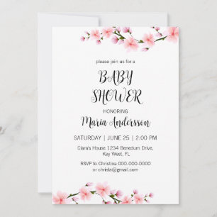 Invitation Élégant Baby shower Boho Rose Fleur