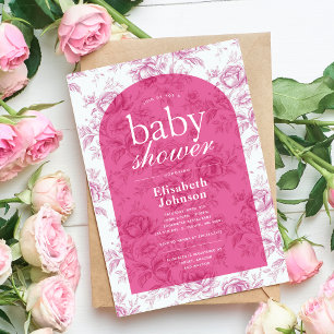 Invitation Élégant Baby shower chinois rose