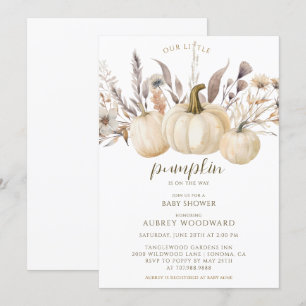 Invitation Élégant Baby shower Citrouille