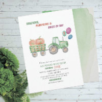 Elégant Baby shower Citrouille des tracteurs aquar