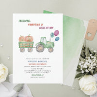Elégant Baby shower Citrouille des tracteurs aquar