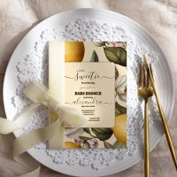 Élégant Baby shower Citrus Citrus Citron Été