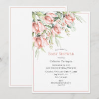 Elégant Baby shower d'aquarelle florale