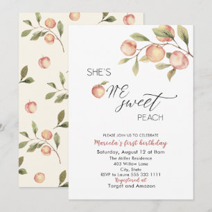 Invitation Elégant Baby shower d'aquarelle Little Peach