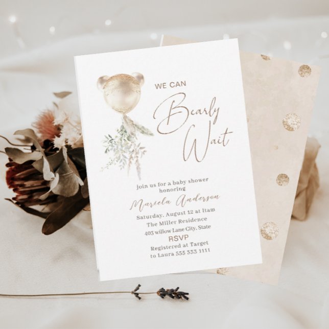 Invitation Élégant Baby shower d'attente d'ours moderne (Créateur téléchargé)