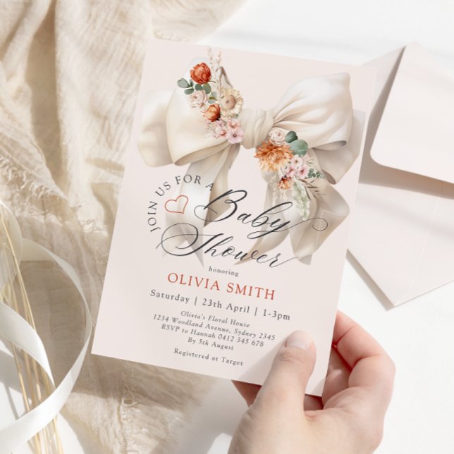 Invitation Élégant Baby shower de boue florale (Créateur téléchargé)