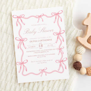 Invitation Élégant Baby shower de cabot rose