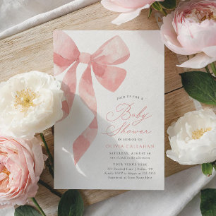Invitation Élégant Baby shower de cabot rose