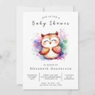 Invitation Élégant Baby shower de chouette imprimable