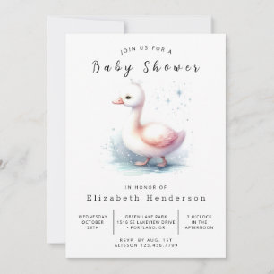 Invitation Élégant Baby shower de cygne personnalisé