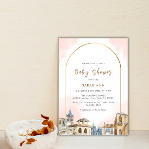 Invitation Elégant Baby shower de destination Boho Arch