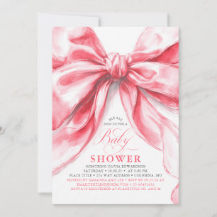 Invitation Élégant Baby shower de fille de la cou rose