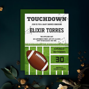 Invitation Élégant Baby shower de football tactile