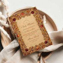 Élégant Baby shower de fruits et de feuillage