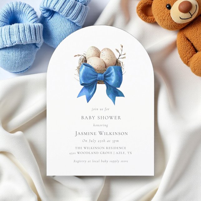 Invitation Élégant Baby shower de nid de la caverne bleue (Créateur téléchargé)