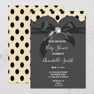 Invitation Élégant Baby shower de ruban chic moderne