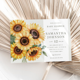 Invitation Elégant Baby shower de tournesol d'automne Invitat