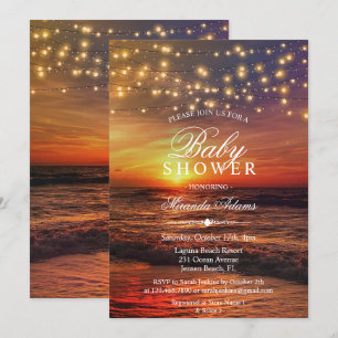 Invitation Élégant Baby shower d'été avec cordes de plage