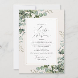 Invitation Elégant Baby shower Eucalyptus verdoyant