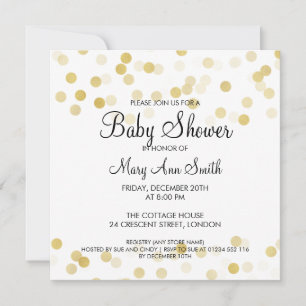 Invitation Élégant Baby shower Faux Gold Foil Parties scintil