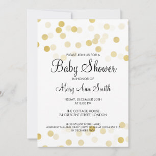 Invitation Élégant Baby shower Faux Gold Foil Parties scintil