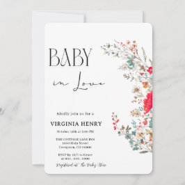 Invitation Elegant Baby shower Fleur sauvage Boho