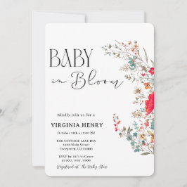 Invitation Elegant Baby shower Fleur sauvage Boho