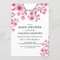 Élégant Baby shower floral de fleurs de cerises ja