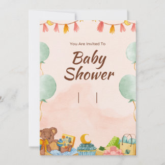 Invitation Élégant Baby shower forestier