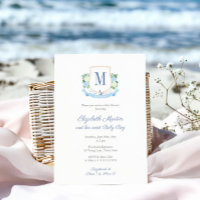 Elégant Baby shower Monogramme Côtier Bleu Pour Ga