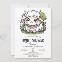 Elégant Baby shower Pastel Sheep