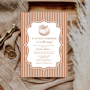 Invitation Elégant Baby shower Petit Citrouille